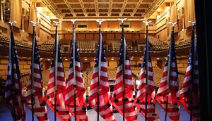 Flags on stage